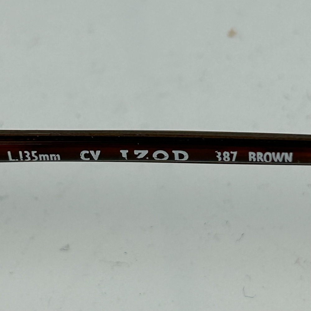Izod 387 Unisex Adults Eyeglasses Frame Brown Rectangle Full‎ Rim 49-18-135 mm - Picture 8 of 10